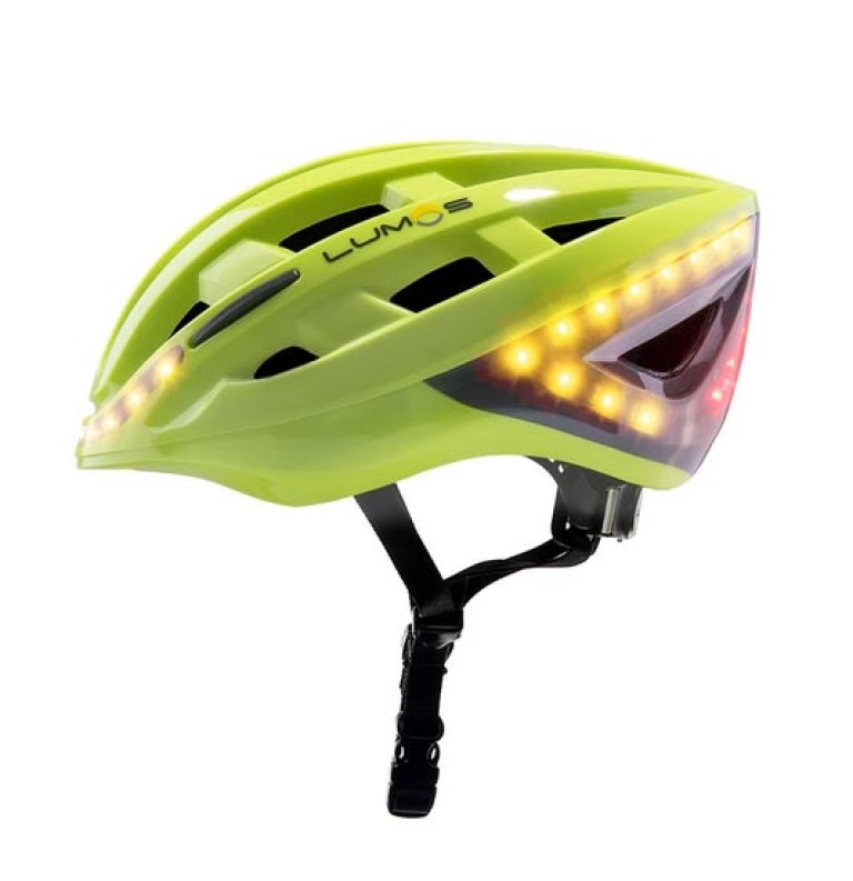 LUMOS Fahrradhelm mit integrierten LEDs und Blinkfunktion in grün